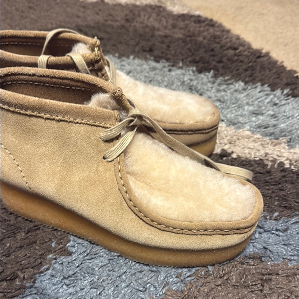 Clarks Tan Cream Ankle Booties-Brand new